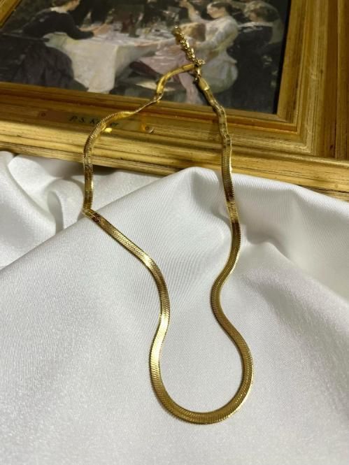 Golden Sleek Herringbone Chain