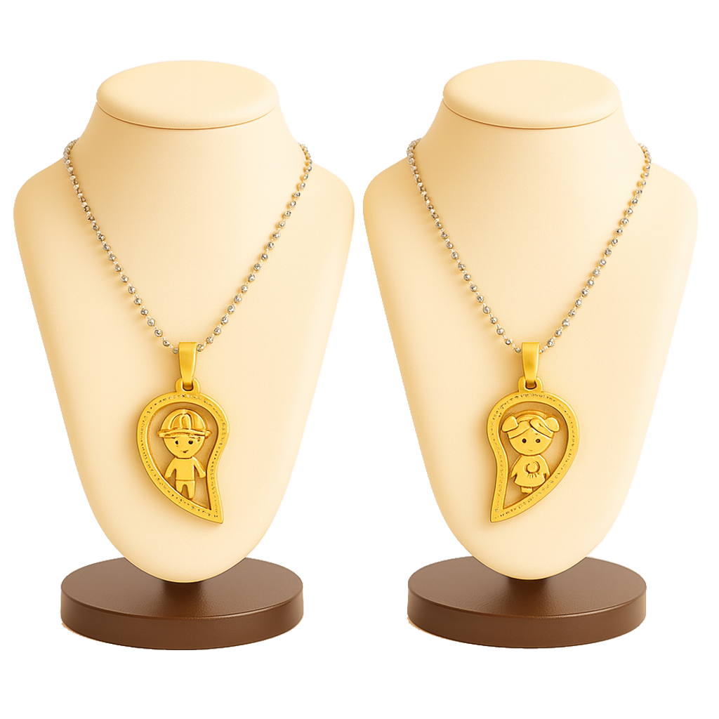 Love Connection Split Heart Necklace Set