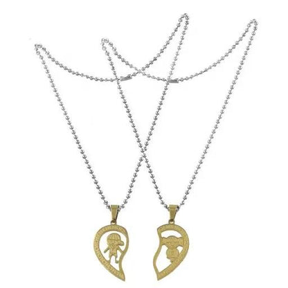 Love Connection Split Heart Necklace Set