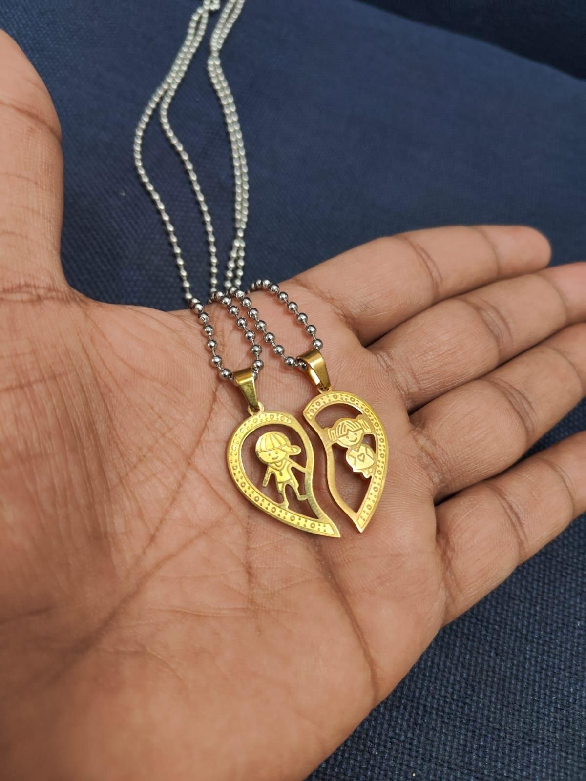 Love Connection Split Heart Necklace Set