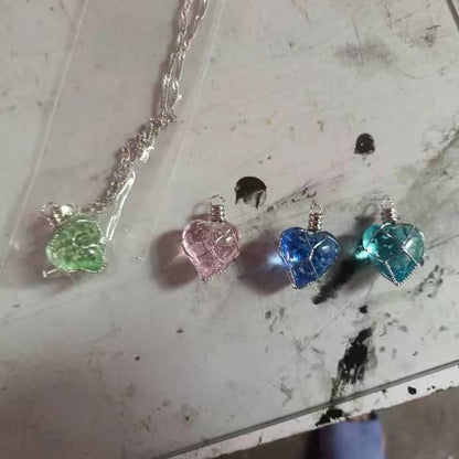 Radiant Grid Heart Necklace