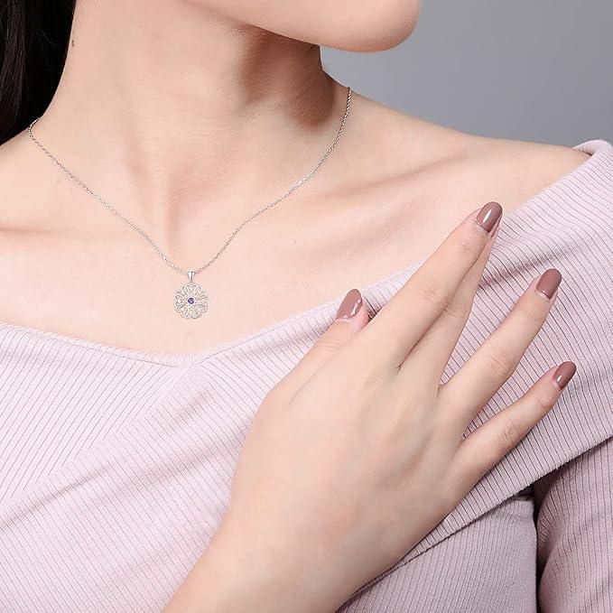 Amethyst Blossom Pendant Necklace