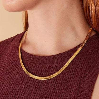 Golden Sleek Herringbone Chain
