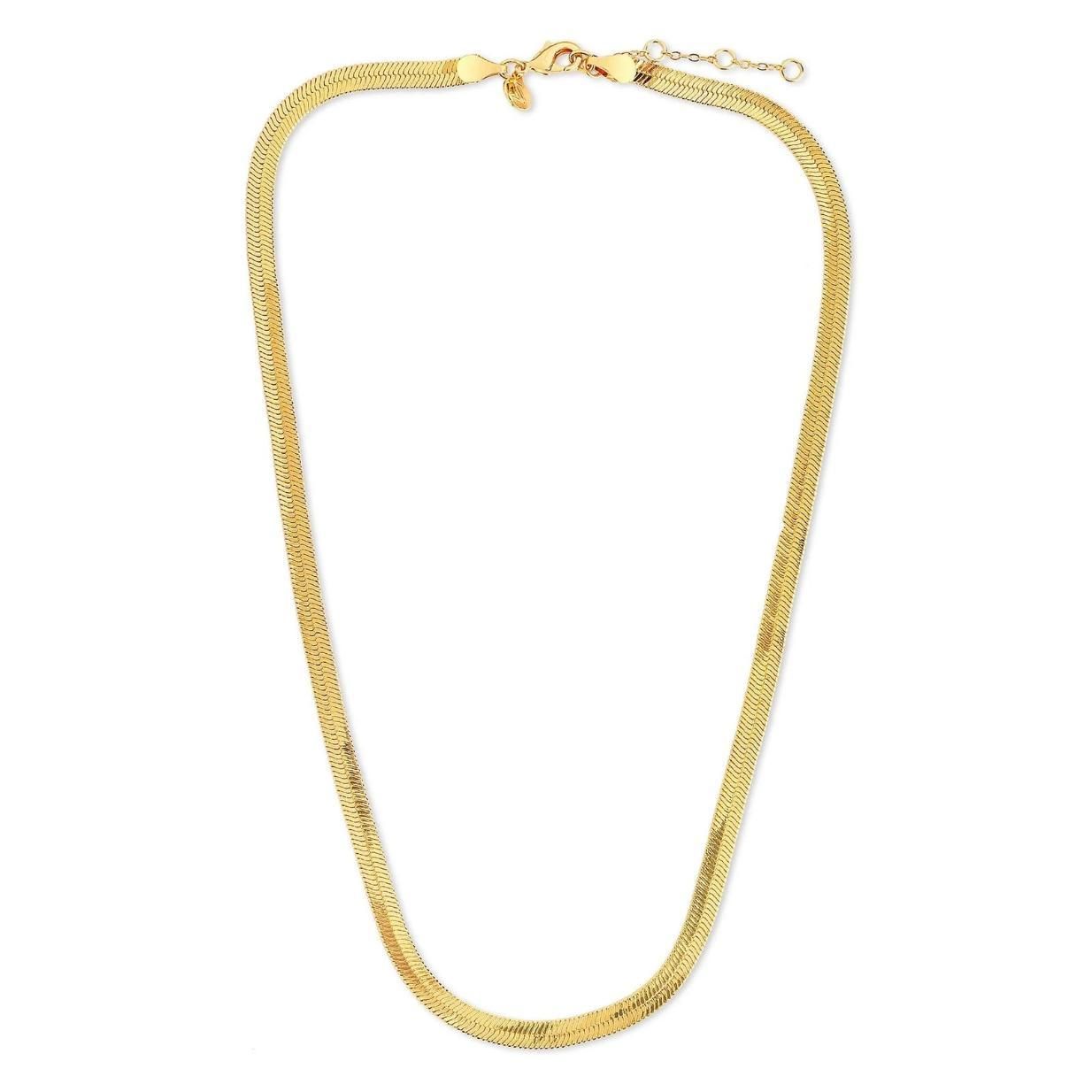 Golden Sleek Herringbone Chain