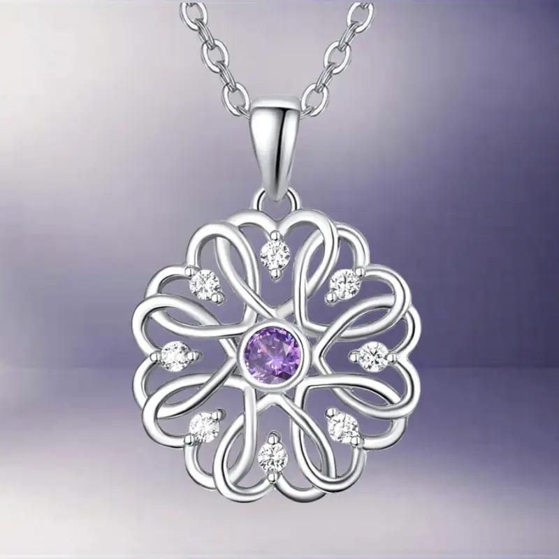 Amethyst Blossom Pendant Necklace