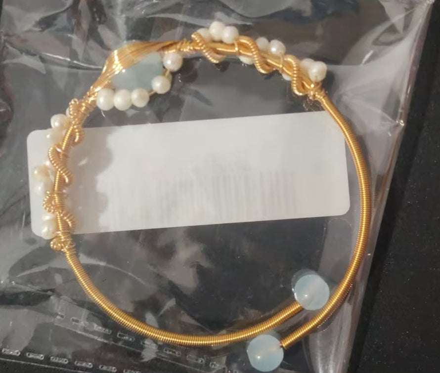 Opaline Grace Braided Pearl Cuff