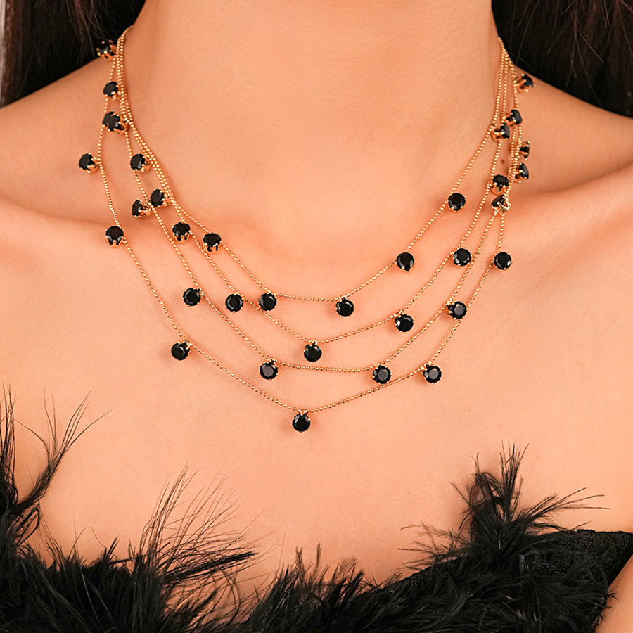 Noir Whisper Layered Necklace