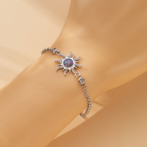 Celestial Bloom – Opal Sunburst Bracelet